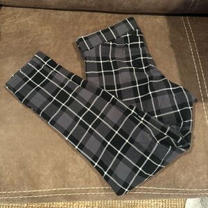 Torrid Bluish Grey and Black Plaid Leggings 0